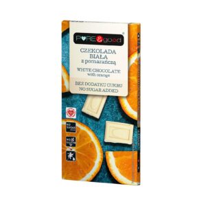 Czekolada biała z pomarańczą bez dodatku cukrów 75g PURE&GOOD