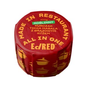 Roślinny kurczak tikka masala z brązowym ryżem 400g ED RED ALL IN ONE