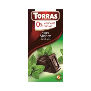 Czekolada gorzka z miętą bez dodatku cukrów 75g TORRAS