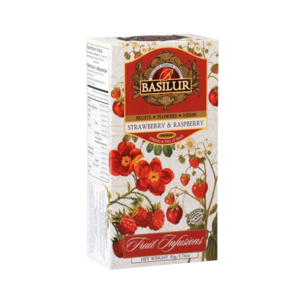 Herbatka owocowa -truskawka malina saszetka 25x2g BASILUR - obrazek 2