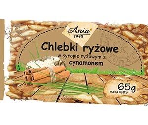 Chlebki ryżowe cynamonowe w syropie ryżowym 65g ANIA