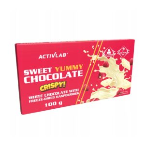 Sweet Yummy Chocolate CRISPY czekolada biała z malinami 100 g ACTIVLAB
