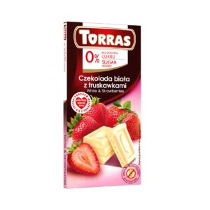 Czekolada biała z truskawkami bez dodatku cukru 75g TORRAS