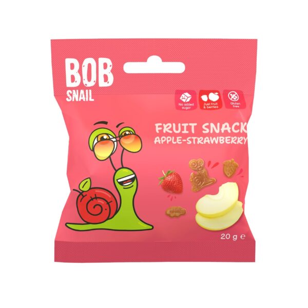 Żelki owocowe Fruit Snack Jabłko Truskawka 20g BOB SNAIL - obrazek 2