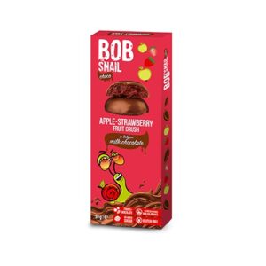 Ciasteczko owocowe jabłko-truskawka w mlecznej czekoladzie 30g BOB SNAIL