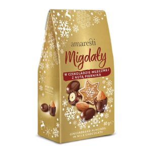 Migdały w czekoladzie mlecznej z nutą piernika 80g AMARESTI
