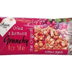 Baton grunchy orkiszowy z żurawiną 65g ANIA