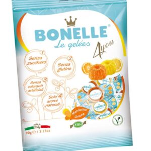 Żelki o smaku cytryny i mandarynki bez dodatku cukrów 90g BONELLE
