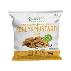 Chipsy proteinowe z bobu miód i musztarda 50g GREENERGY