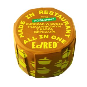 Roślinny kurczak w sosie pieczarkowym z kaszą gryczaną 400g ED RED ALL IN ONE