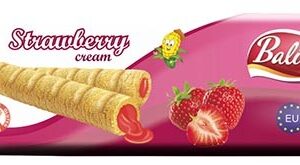 Rurka kukurydziana z kremem truskawkowym 18g BALILA