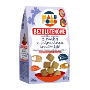Ciastka kruche z mąką z siemienia lnianego bezglutenowe bez dodatku cukru 100g MALU FOOD