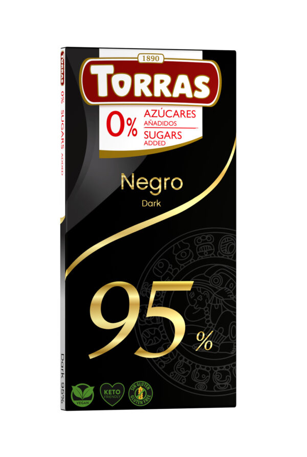 Czekolada gorzka 95% kakao bez dodatku cukru 75g TORRAS