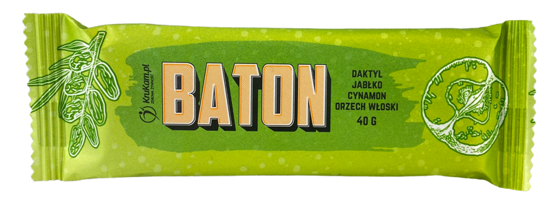 Baton daktyl-jabłko-cynamon bez dodatku cukrów 40g KRUKAM