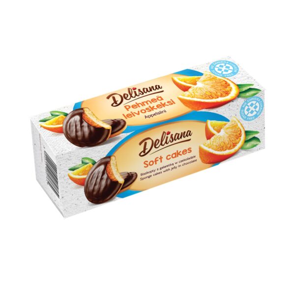 Bezcukrowe biszkopty z galaretką pomarańczową w czekoladzie 140g