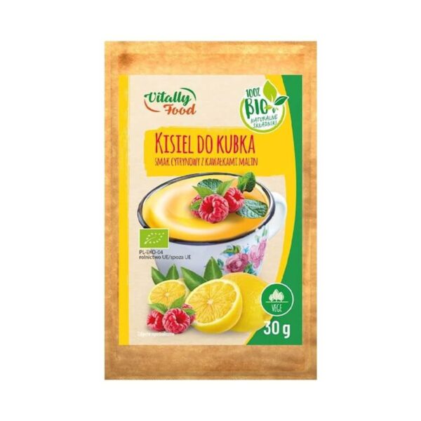 Kisiel do kubka cytrynowy z malinami BIO 30g VITALLY FOOD