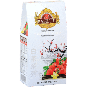 BASILUR Herbata - white strawberry stożek liść 100g