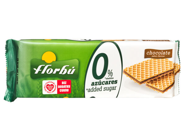 Wafelki nadziewane kakaowe bez dodatku cukrów 150g FLORBU