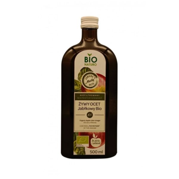 Ocet jabłkowy żywy niefiltrowany 6% BIO 500ml BIONATURO
