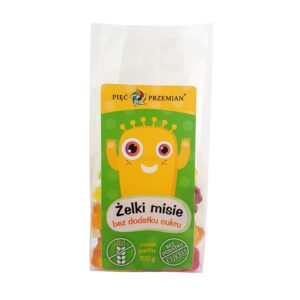 Żelki misie bez dodatku cukrów 100g PIĘĆ PRZEMIAN