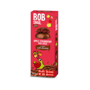 Ciasteczko owocowe jabłko truskawka w mlecznej czekoladzie 30g BOB SNAIL