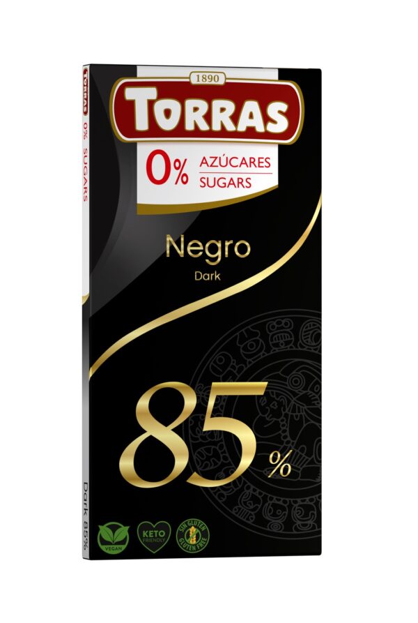 Czekolada gorzka 85% kakao bez dodatku cukru 75g TORRAS