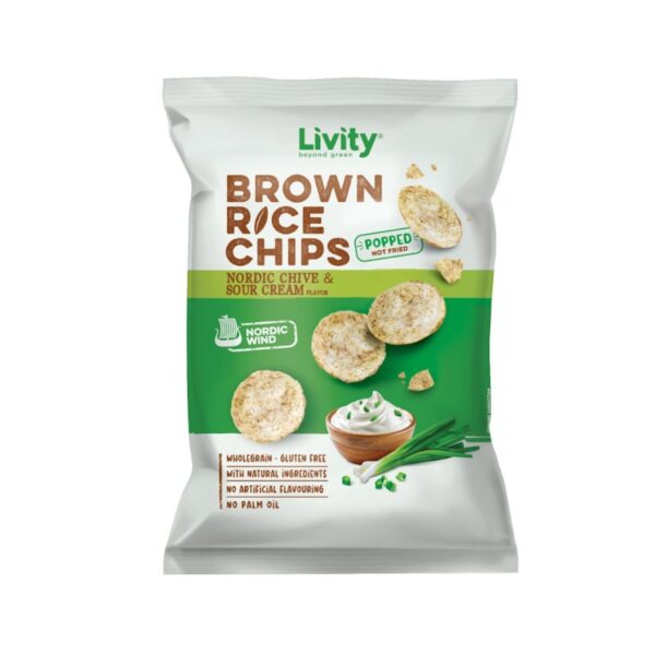Chipsy ryżowe ordycki szczypiorek ze śmietaną 60g LIVITY