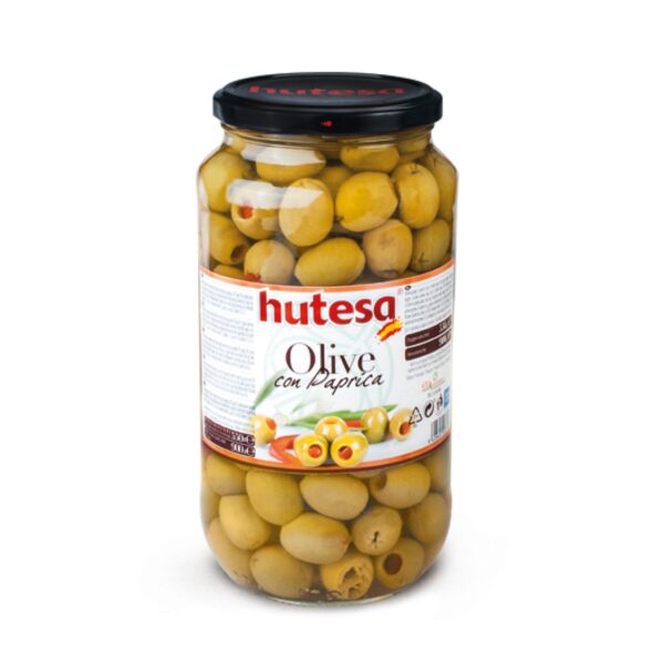 Oliwki zielone z pastą paprykową w zalewie 900g HUTESA