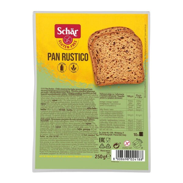 Chleb wiejski Pan Rustico bezglutenowy 250g SCHAR chleb bez glutenu