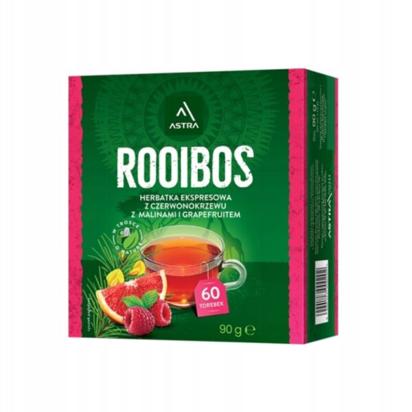 Herbata rooibos malina grapefruit 60szt ASTRA