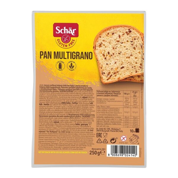 Chleb biały wieloziarnisty Pan Multigrano bezglutenowy 250g SCHAR chleb bez glutenu