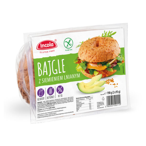 Bezglutenowe Bajgle z siemieniem 190g INCOLA