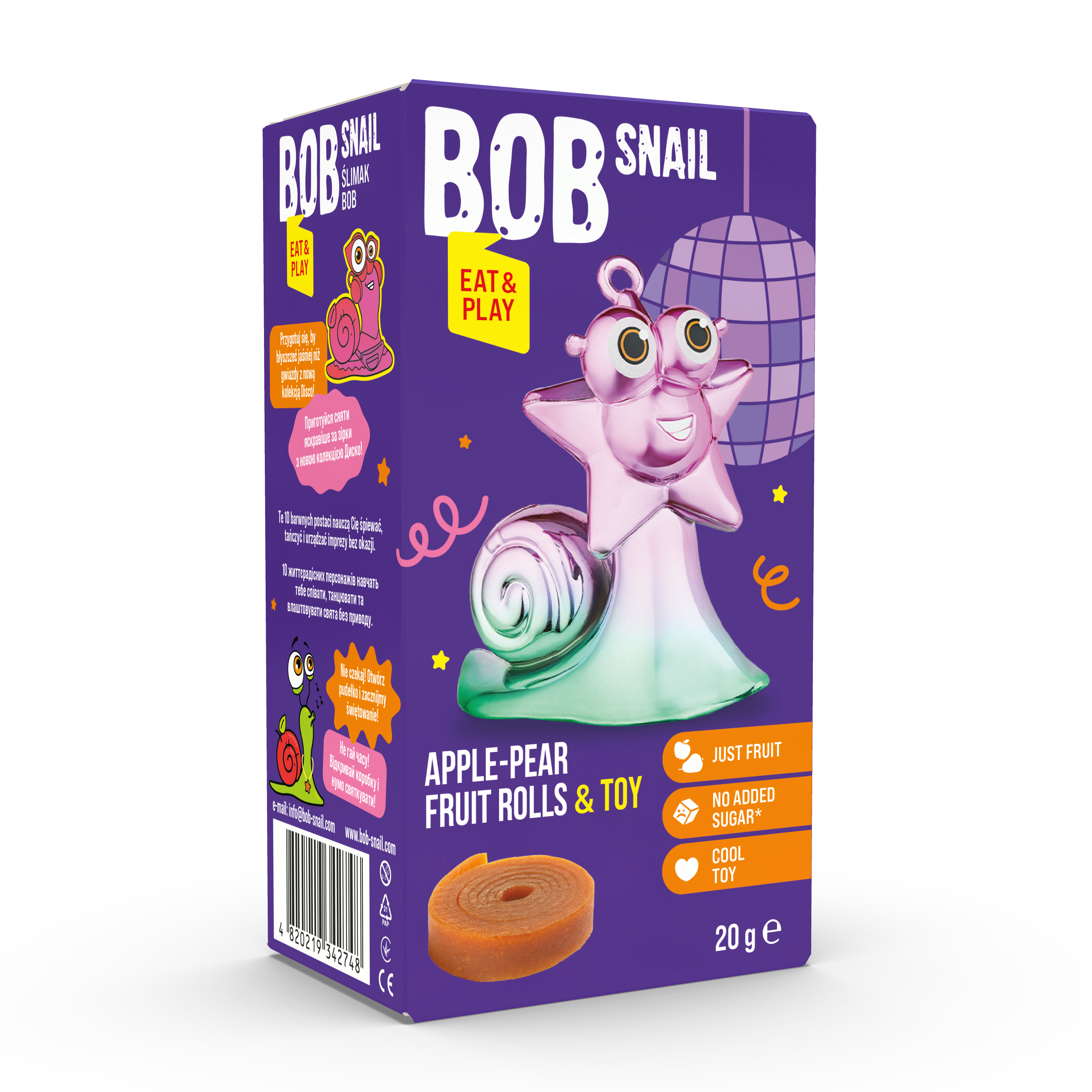 Przekąska jabłkowo-gruszkowa 20g z zabawką BOB SNAIL