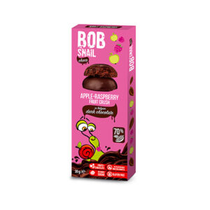 Ciasteczko owocowe jabłko malina w ciemnej czekoladzie 30g BOB SNAIL