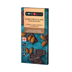 Czekolada gorzka z migdałami bez dodatku cukru 75g PURE&GOOD