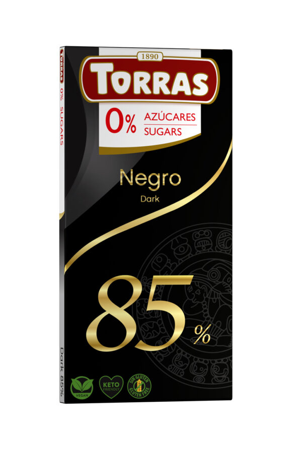 Czekolada gorzka 85% kakao bez dodatku cukru 75g TORRAS