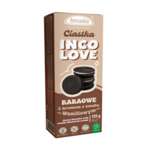 Ciastka kakaowe z kremem o smaku waniliowym 125g INCOLA