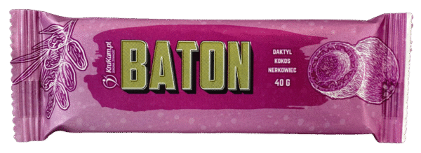 Baton daktyl-nerkowiec-kokos bez dodatku cukrów 40g KRUKAM