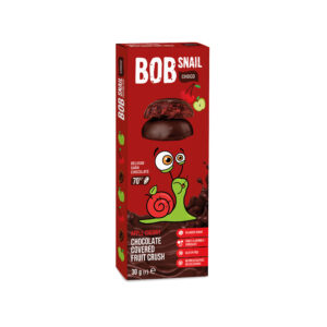 Ciasteczko owocowe jabłko-wiśnia w ciemnej belgijskiej czekoladzie 30g BOB SNAIL