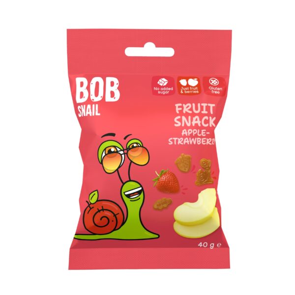 Żelki owocowe Fruit Snack Jabłko Truskawka 40g BOB SNAIL