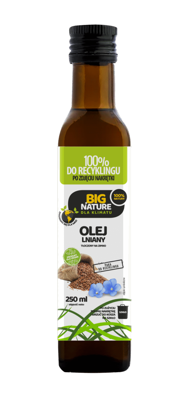 Olej lniany tłoczony na zimno 250ml BIG NATURE