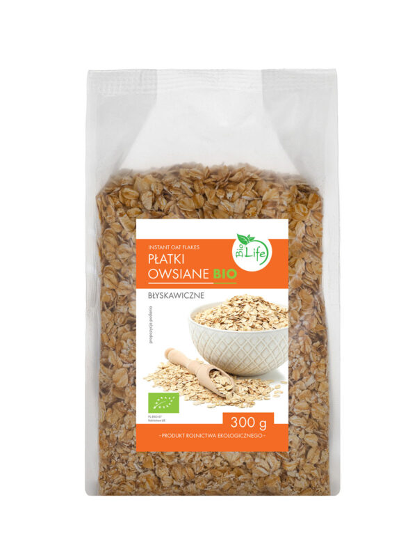 Płatki owsiane błyskawiczne BIO 300g BIOLIFE