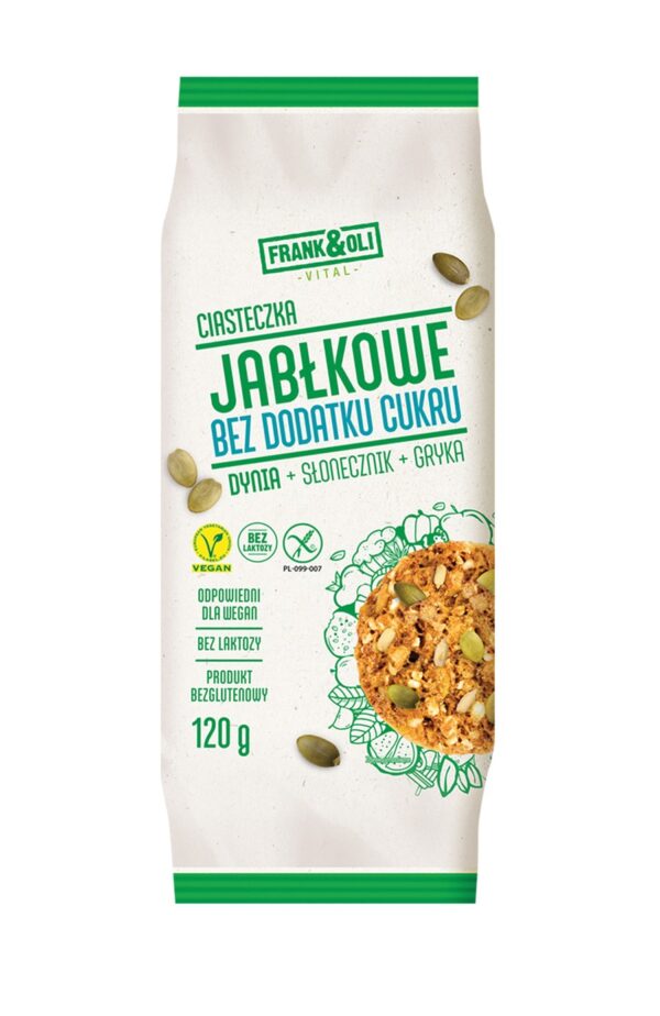Ciasteczka jabłkowe 120g FRANK&OLI - obrazek 2