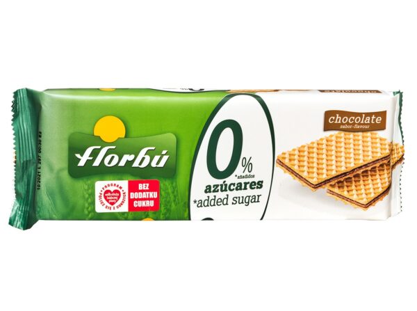 Wafelki nadziewane kakaowe bez dodatku cukrów 150g FLORBU