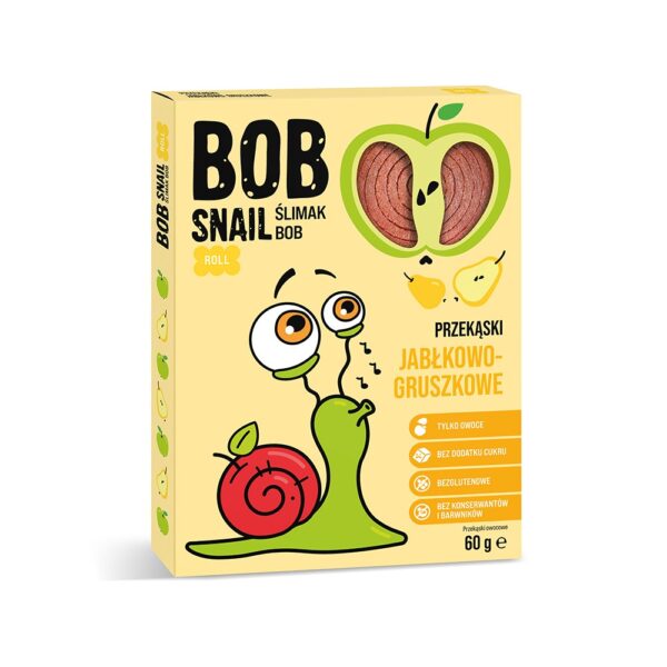 Przekąska jabłko-gruszka dodatku cukrów 60g BOB SNAIL