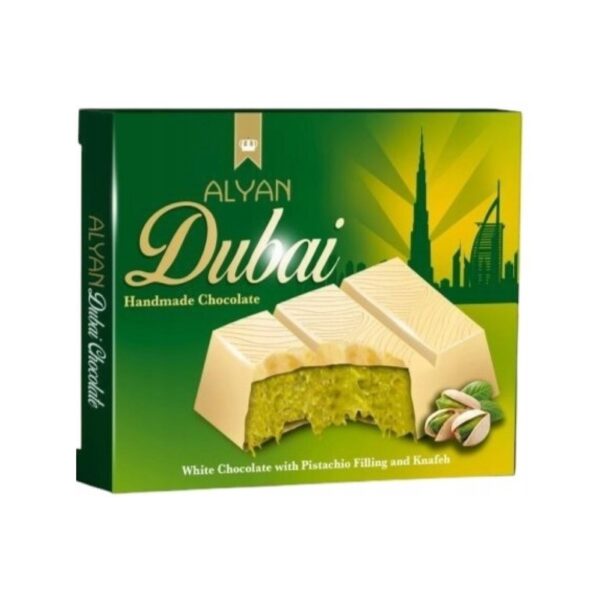 Czekolada Dubajska Mleczna z Nadzieniem Pistacjowym i Kunafą 100g ALYAN