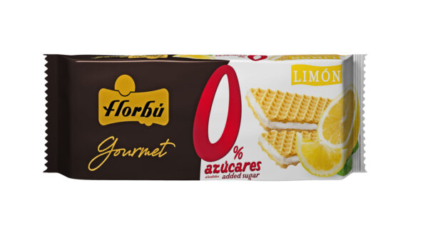 Wafelki nadziewane cytrynowe bez dodatku cukrów 150g FLORBU