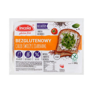 Chleb świeży z ziarnami bezglutenowy 350g INCOLA chleb bez glutenu