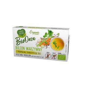 Kostka rosołowa warzywna z minimalną zawartoscią soli BIO 60g BIOOAZA