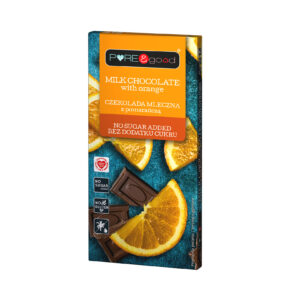 Czekolada mleczna z pomarańczą bez dodatku cukru 75g PURE&GOOD